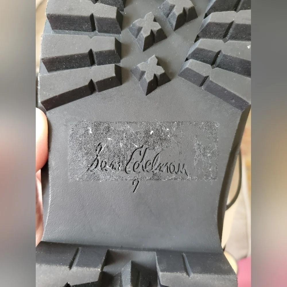 Sam Edelman Women Eleanora Sandal Shoe Size 7 Lug Sole Leather Ankle Strap